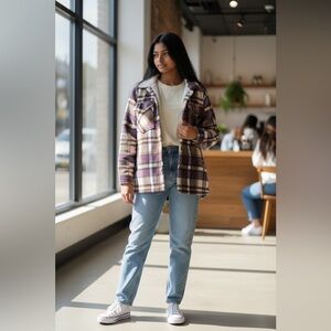 Posh Purple Plaid Utility Jacket